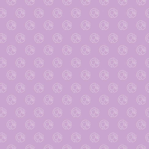 Barbie Girl Logo Dot Lilac Cotton Fabric