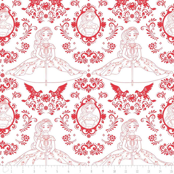 2 Yard Precut <br> Disney Elena of Avalor <br> Outline Ruby