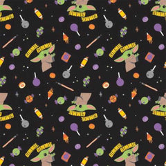 2 Yard Precut <br> Black Halloween Star Wars <br> Gimme Candy
