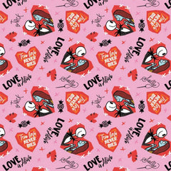 2 Yard Precut <br> Character Valentines Day <br> Nightmare Before Christmas Pink