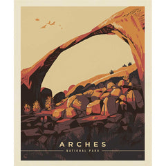National Parks Arches Poster Panel Cotton Fabric