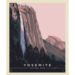 National Parks Yosemite Poster Panel Cotton Fabric