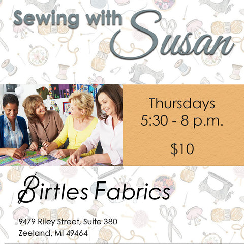 Drop-In Sewing with Susan <br> Thursday, December 4 <br> 5:30 - 8 p.m.