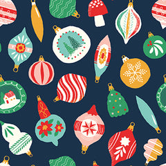 Holiday Ornaments Cotton Fabric