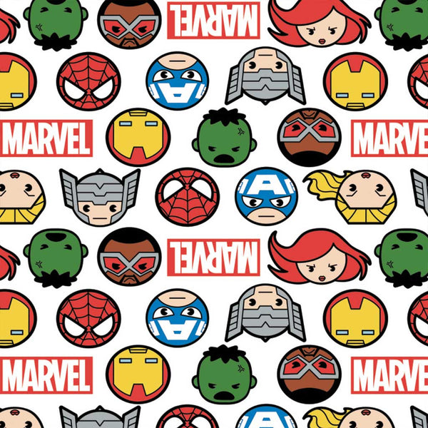 Marvel Kawaii <br> Hero Faces & Logo White