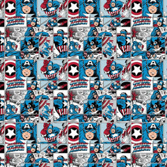Marvel Captain America Comic Strip Cotton Fabric