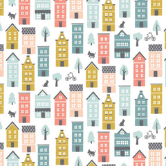 Home Sweet Home Townhouse cotton fabric