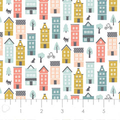 Home Sweet Home Townhouse cotton fabric