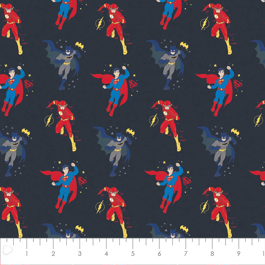 Justice League Cotton Fabric by the Yard
