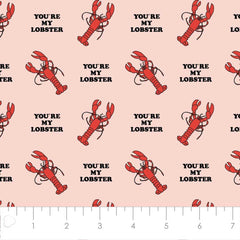 Friends Lobster Valentines Day Cotton Fabric