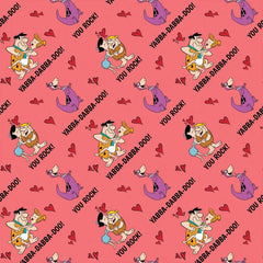 The Flintstones Valentines Day Cotton Fabric