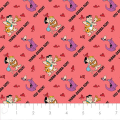 The Flintstones Valentines Day Cotton Fabric