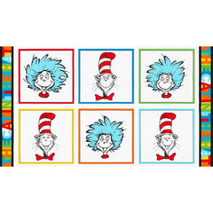 Cat in the Hat cotton fabric panel
