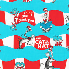 Dr. Seuss <br> Cat in the Hat <br> Stripe Aqua