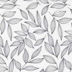 black and white leaf cotton fabric