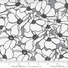 black and white floral cotton fabric