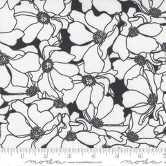 black and white floral cotton fabric