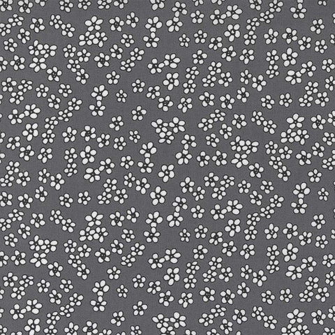 black and white daisy cotton fabric