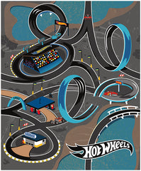 Hot Wheels Classic <br> Race Track Canvas Panel Blue