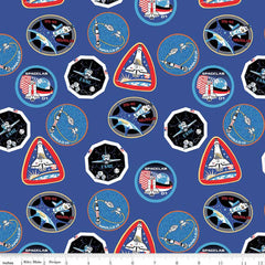 NASA cotton fabric patches logo blue