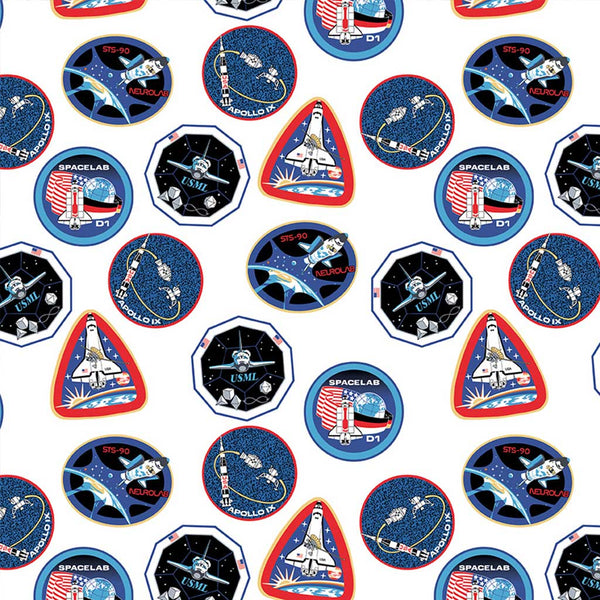 NASA <br>Out of this World <br> Patches White