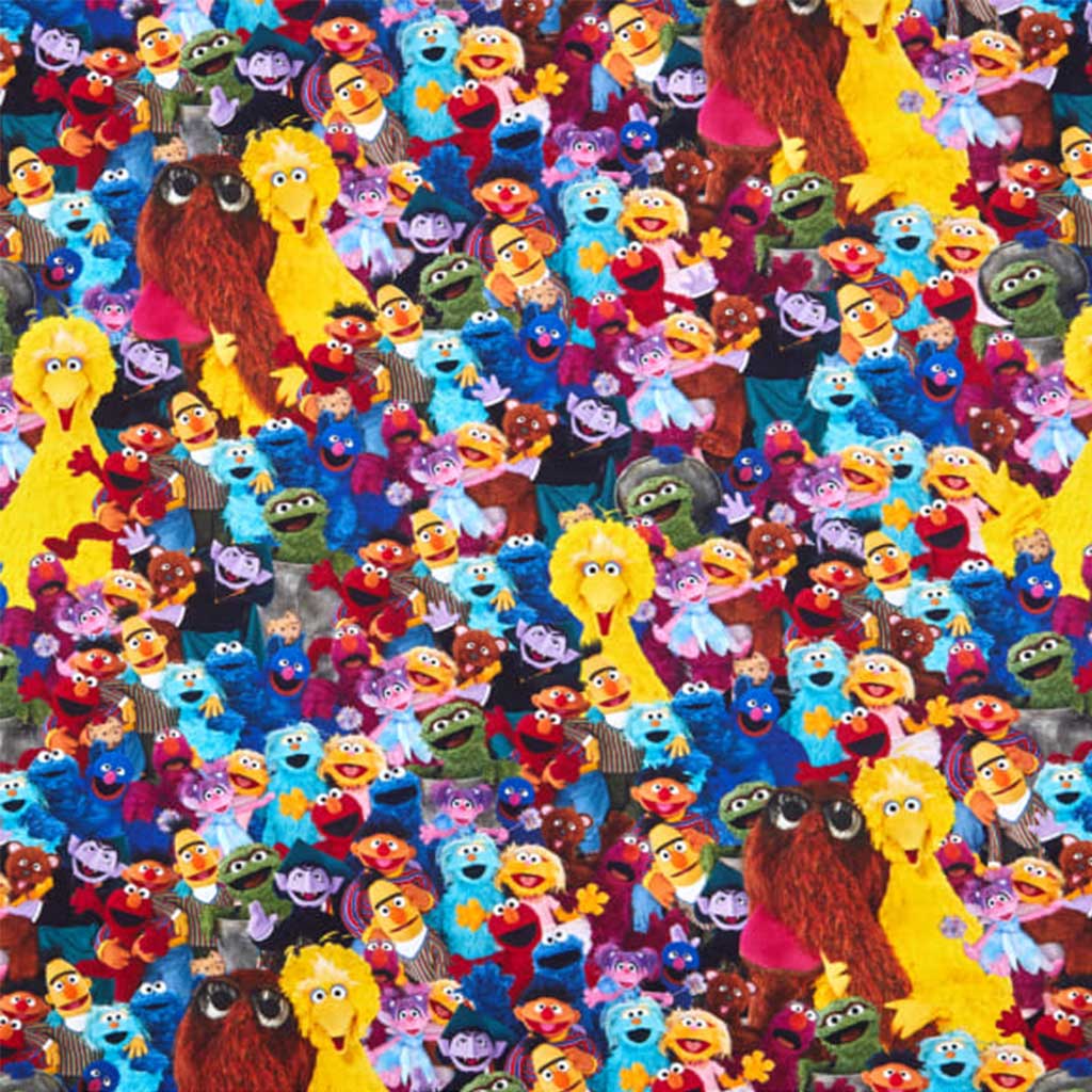  Sesame Street Digital Characters Packed Multi, Fabric by the  Yard